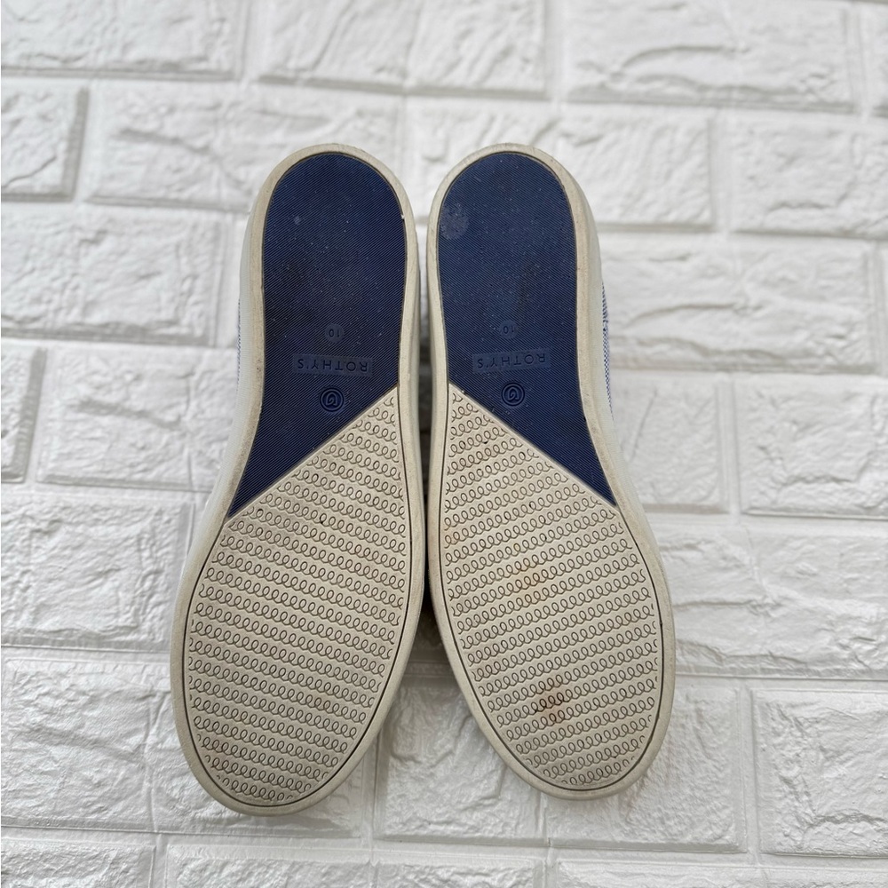 Rothy's Slip On Sneakers Reflective Stripe Sneaker Light Blue Size 10 - Picture 4 of 9